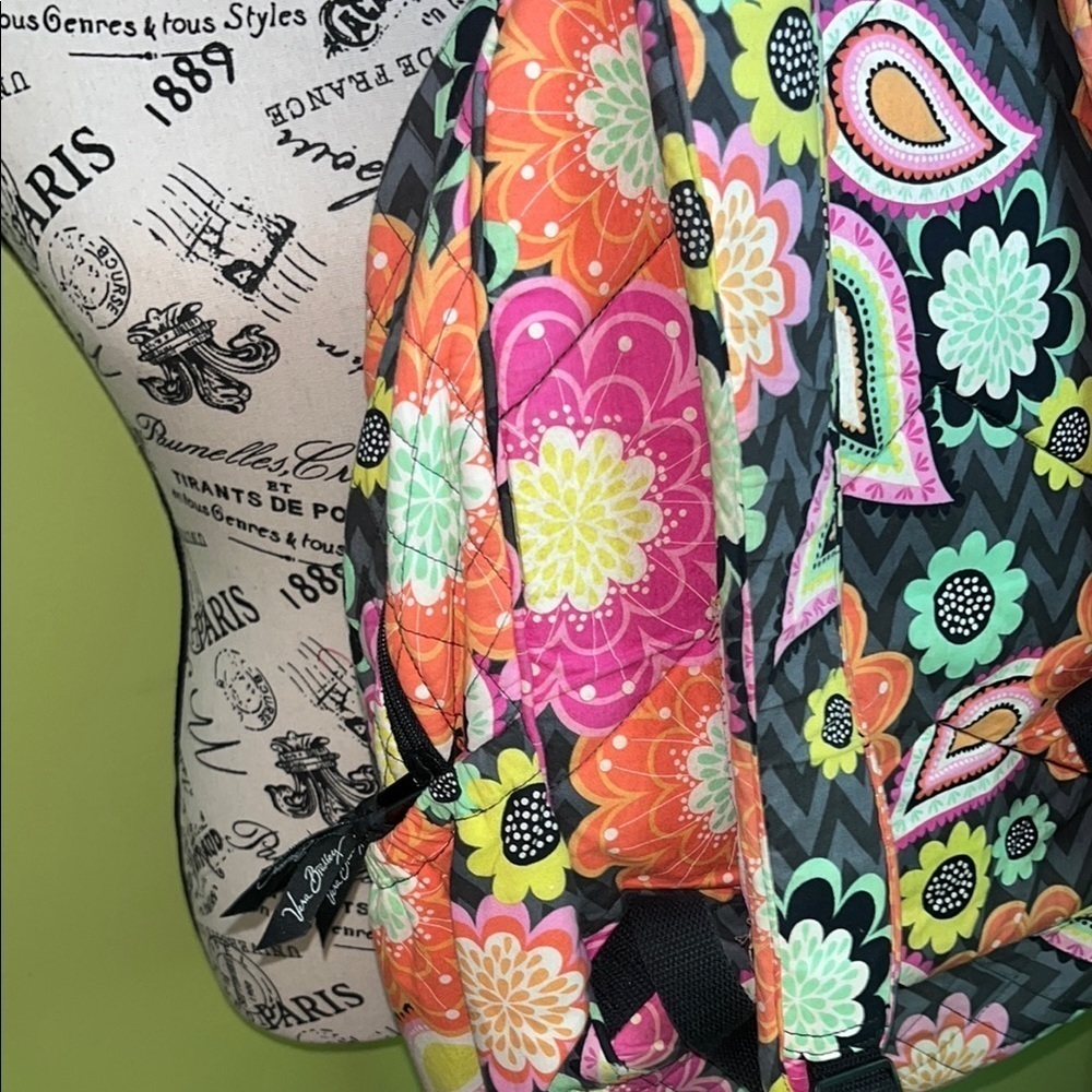 πVera Bradley Ziggy Zinnia Floral Multicolor Backpack - Picture 12 of 14